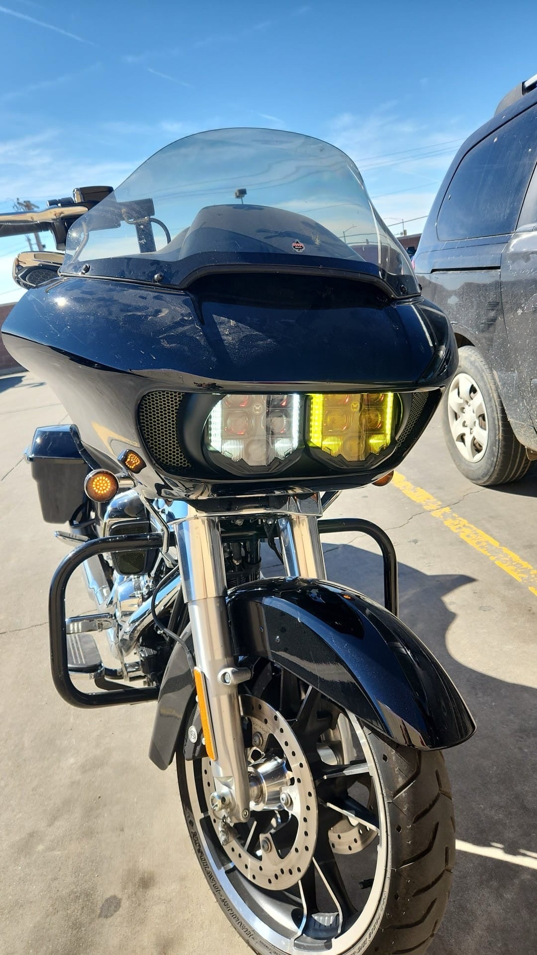 15+ Harley Road Glide Headlight dual 7inch round bracket.