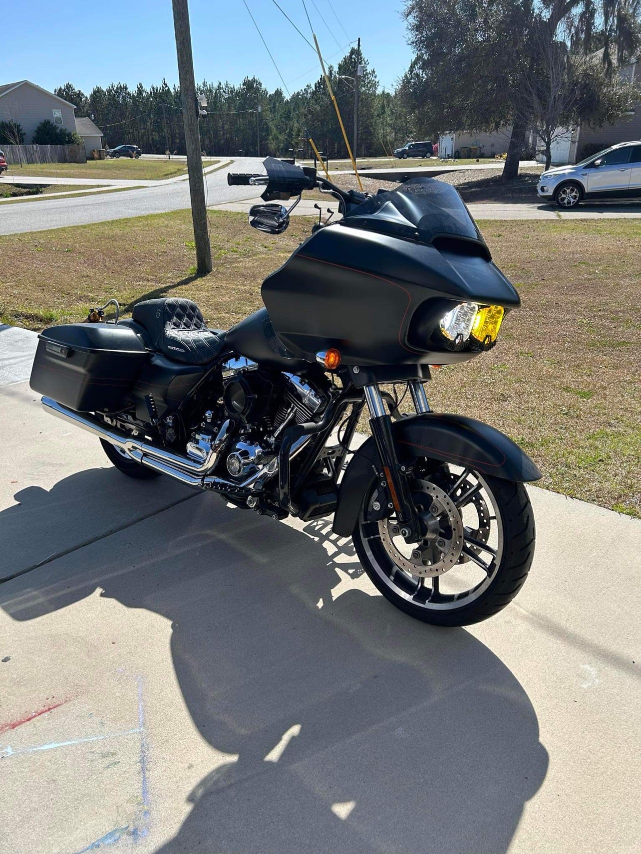 15+ Harley Road Glide Headlight dual 7inch round bracket.